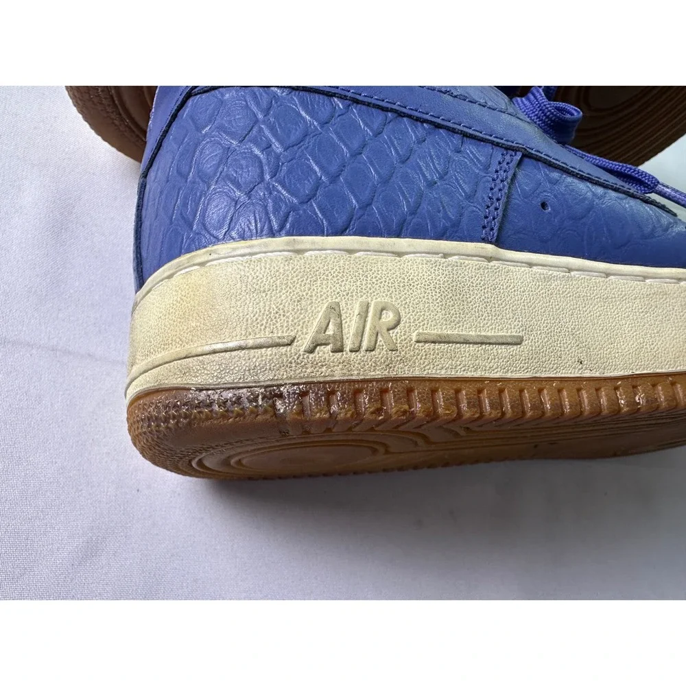 Nike Air Force 1 Low Purple Crocodile Embossed Leather Sneakers‎ Men's Size 12